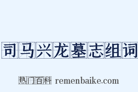 司马兴龙墓志组词是什么意思的图片